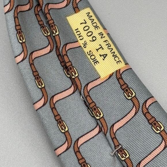Hermes Paris Vintage 100% Silk Twisted Belt Luxury Designer Men's Tie - Picture 6 of 14